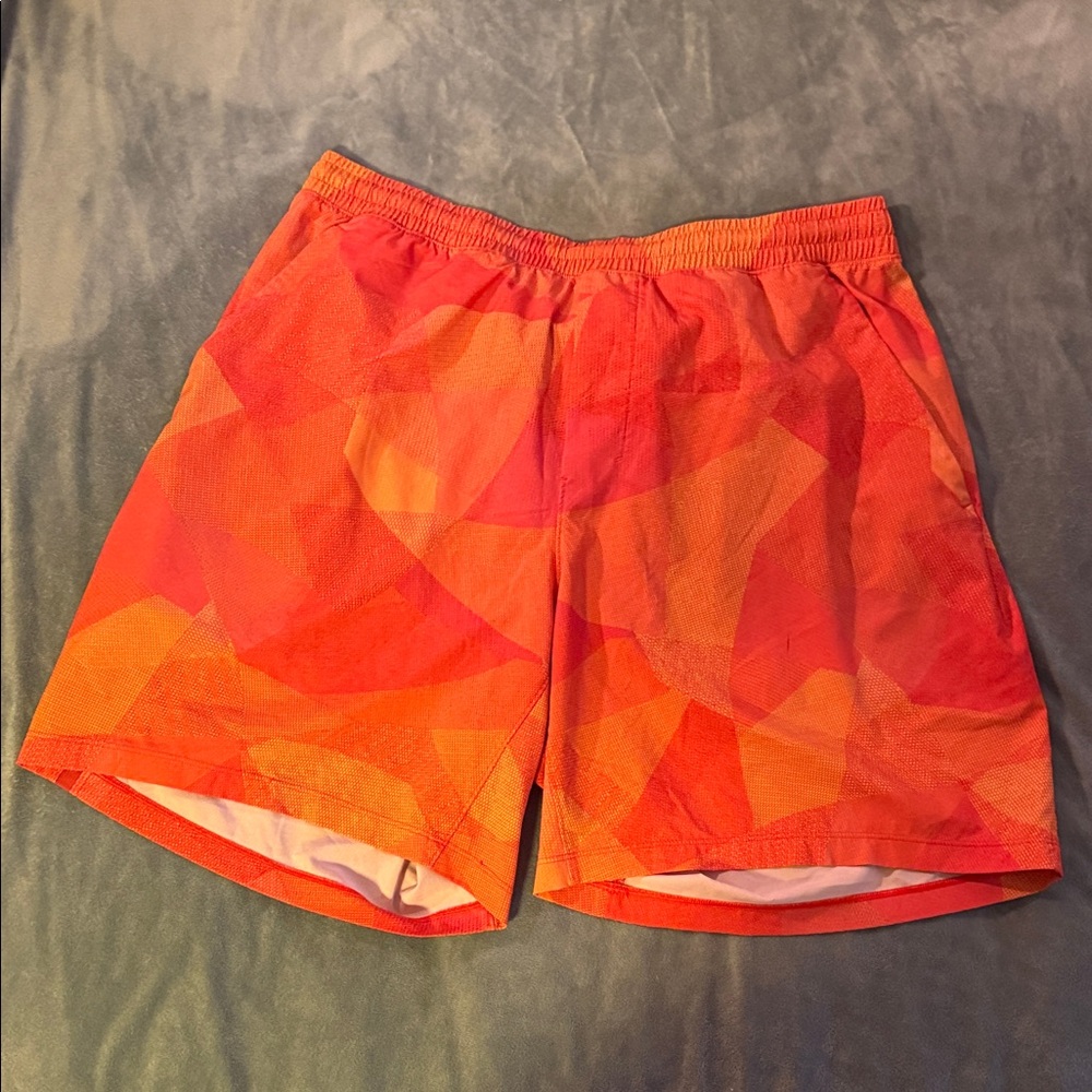 lululemon athletica Men's Athletic Shorts - Red and Orange